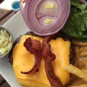 Gluten-free cheeseburger from Dive Bar Restaurant